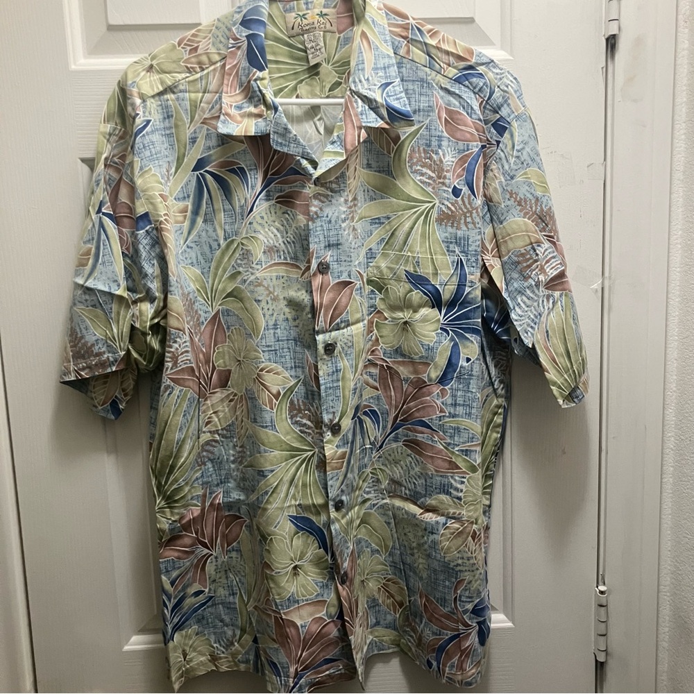 Kona Kai‎ Trading Co. Camp Shirt Mens XL Hawaiian Floral